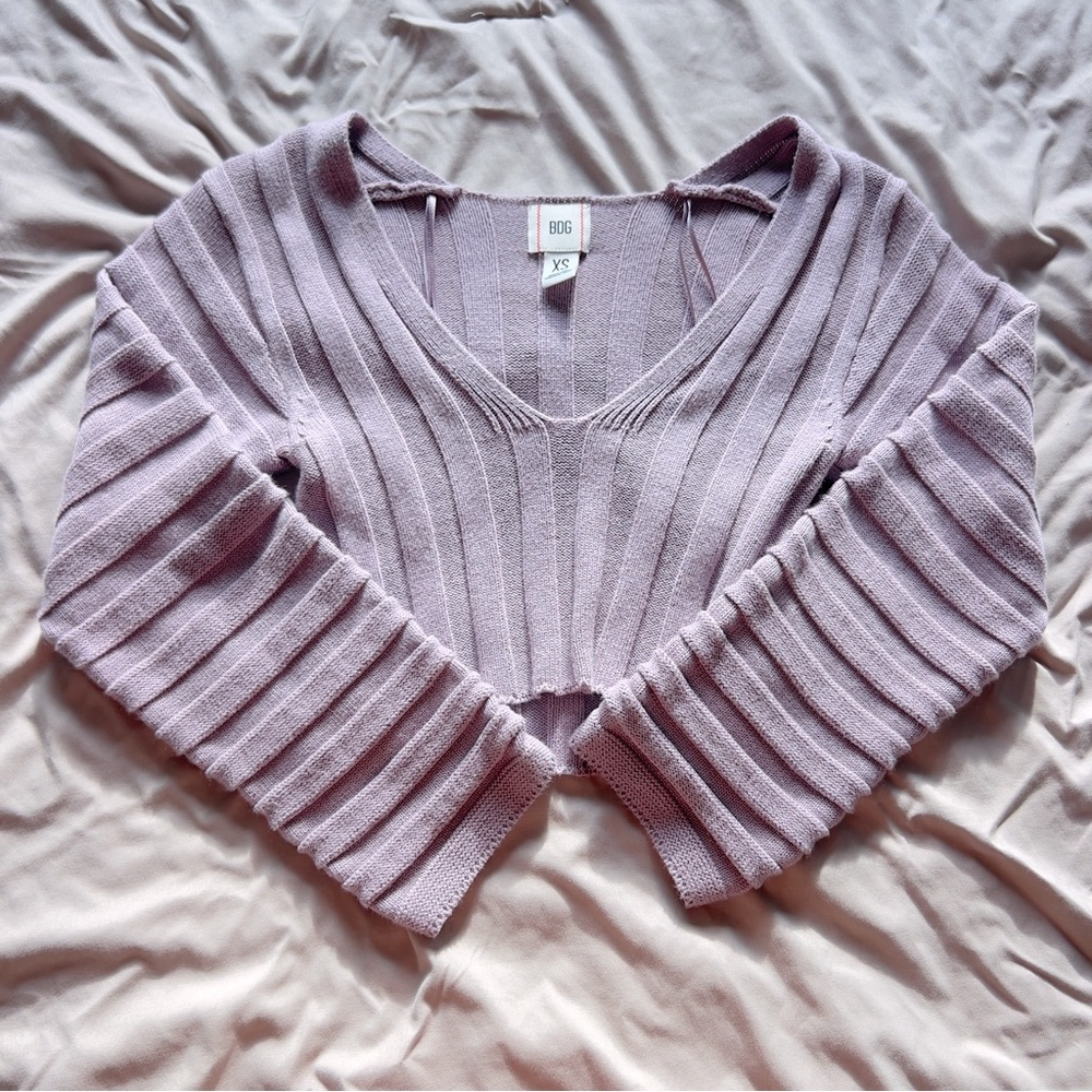 BDG (Urban Outfitters) Lavender Cropped Knit Sweater